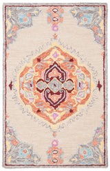 Safavieh Micro-Loop 2'-6" x 4'-0" Rug in Beige / Orange