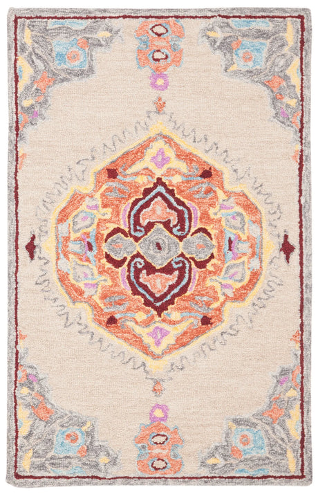 Safavieh Micro-Loop 2'-6" x 4'-0" Rug in Beige / Orange