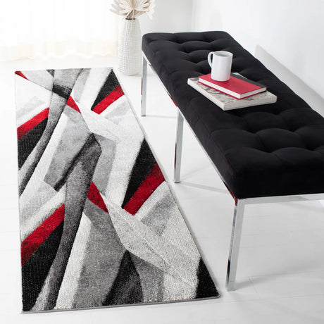 Safavieh Hollywood 2'-3" x 8'-0" Rug in Grey / Red