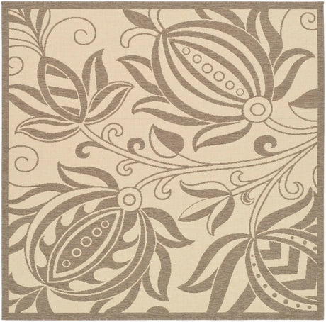 Safavieh Courtyard 6'-7" x 6'-7" Rug in Natural / Brown