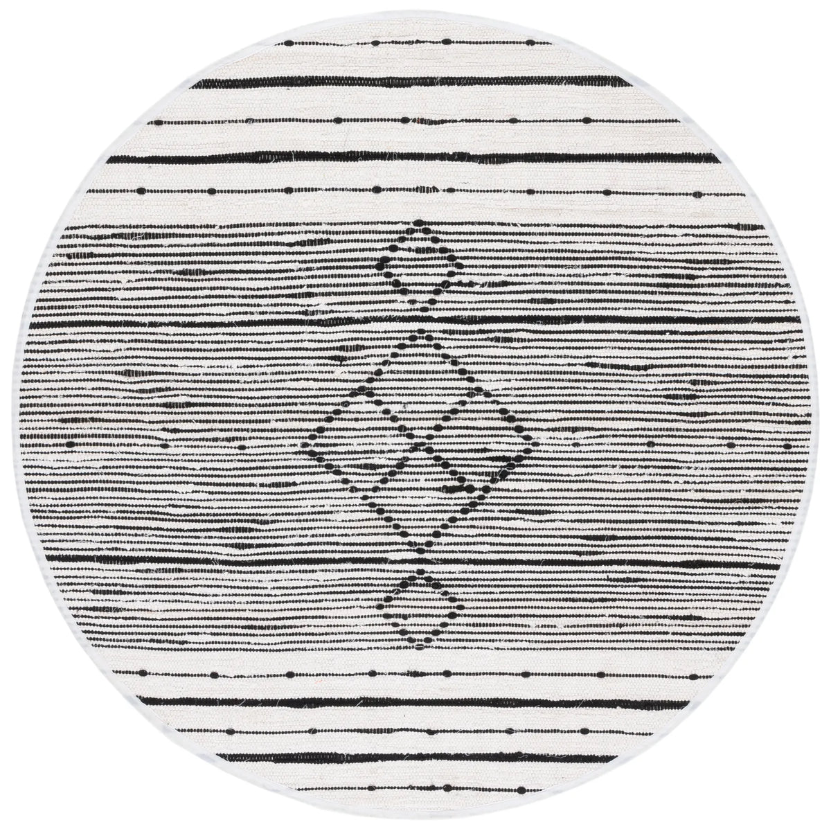 Safavieh Striped Kilim 6'-0" x 6'-0" Rug in Ivory / Black
