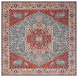 Safavieh Tucson 6'-0" x 6'-0" Rug in Aqua / Rust