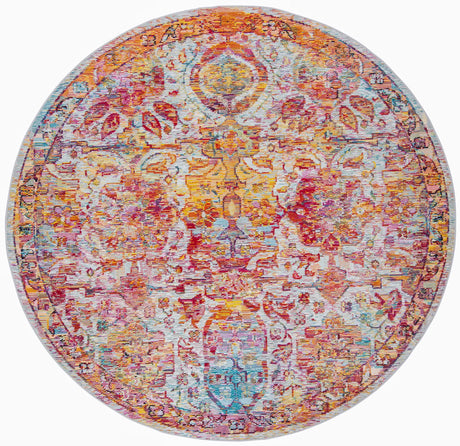 Safavieh Crystal 7'-0" x 7'-0" Rug in Light Blue / Orange