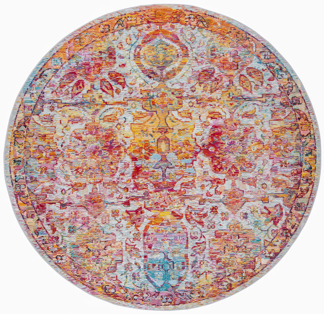 Safavieh Crystal 7'-0" x 7'-0" Rug in Light Blue / Orange