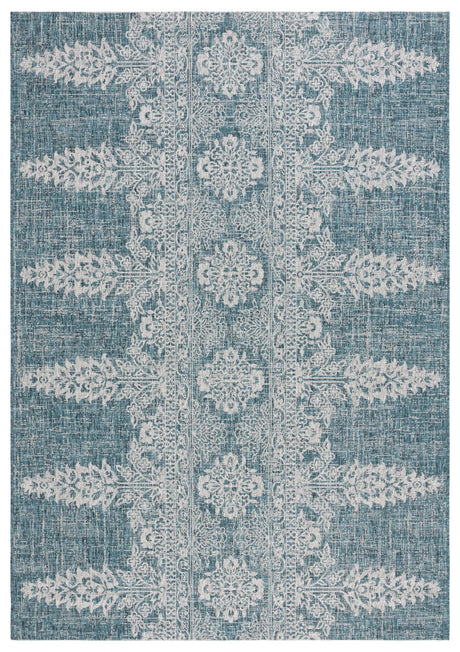 Safavieh Courtyard 6'-7" x 9'-6" Rug in Teal / Grey