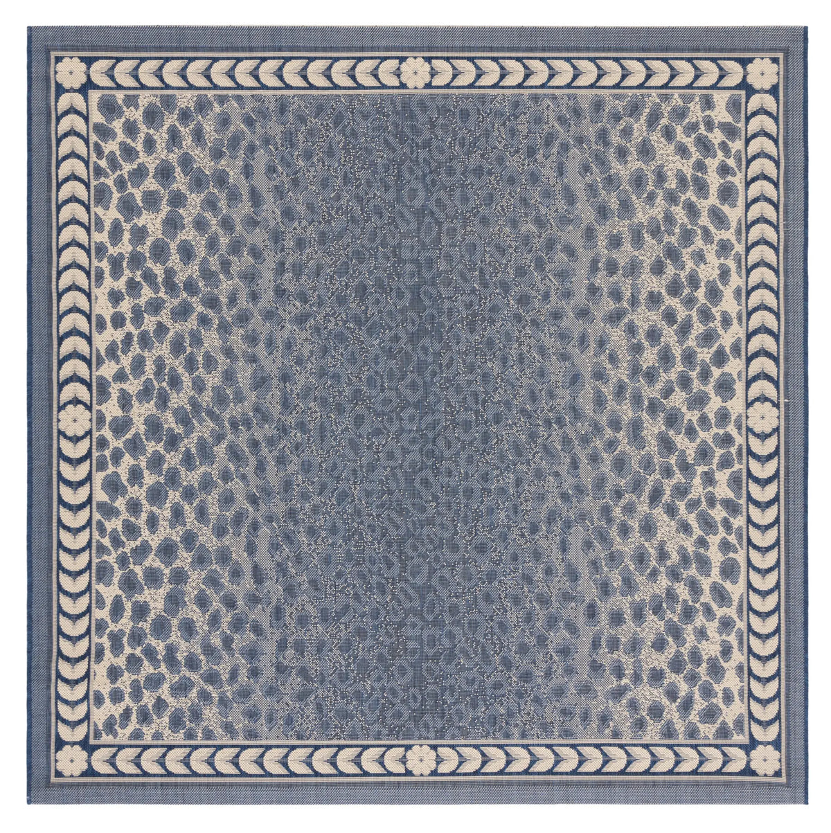Safavieh Courtyard 6'-7" x 6'-7" Rug in Navy / Beige