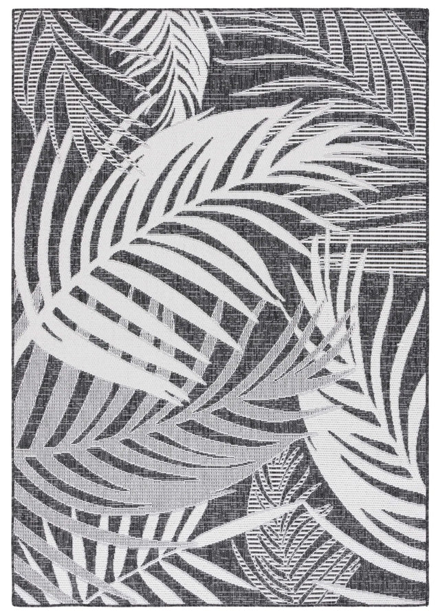 Safavieh Beach House 4'-0" x 6'-0" Rug in Charcoal / Ivory