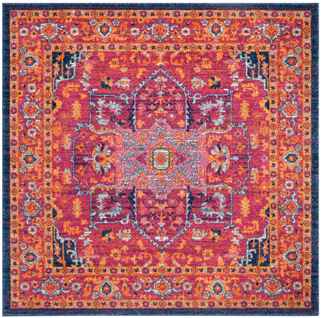 Safavieh Evoke 5'-3" x 5'-3" Rug in Fuchsia / Orange