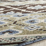 Safavieh Veranda 6'-7" x 6'-7" Rug in Chocolate / Blue