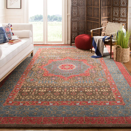 Safavieh Mahal 10'-0" x 14'-0" Rug in Navy / Red