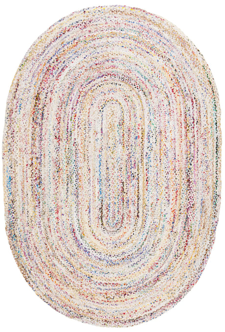 Safavieh Braided 6'-0" x 9'-0" Rug in Ivory / Multi