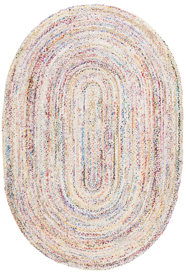 Safavieh Braided 6'-0" x 9'-0" Rug in Ivory / Multi