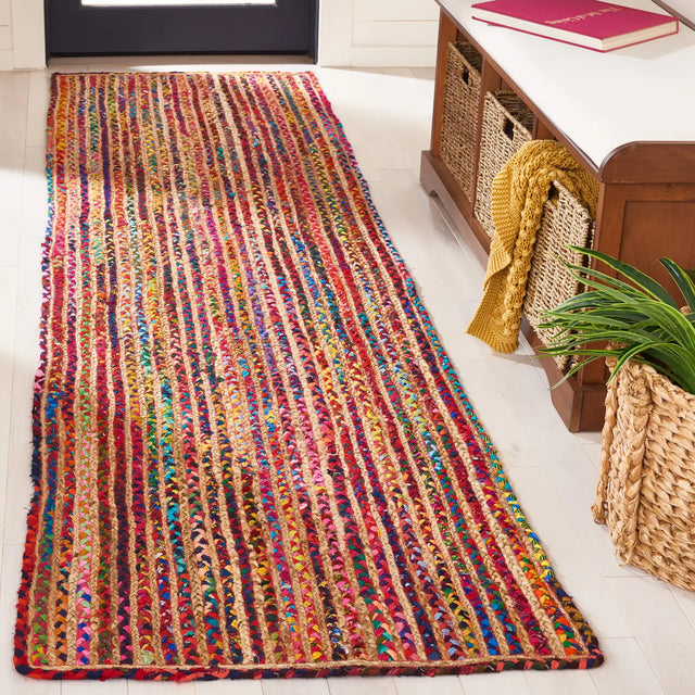 Safavieh Braided 2'-3" x 9'-0" Rug in Natural / Multi