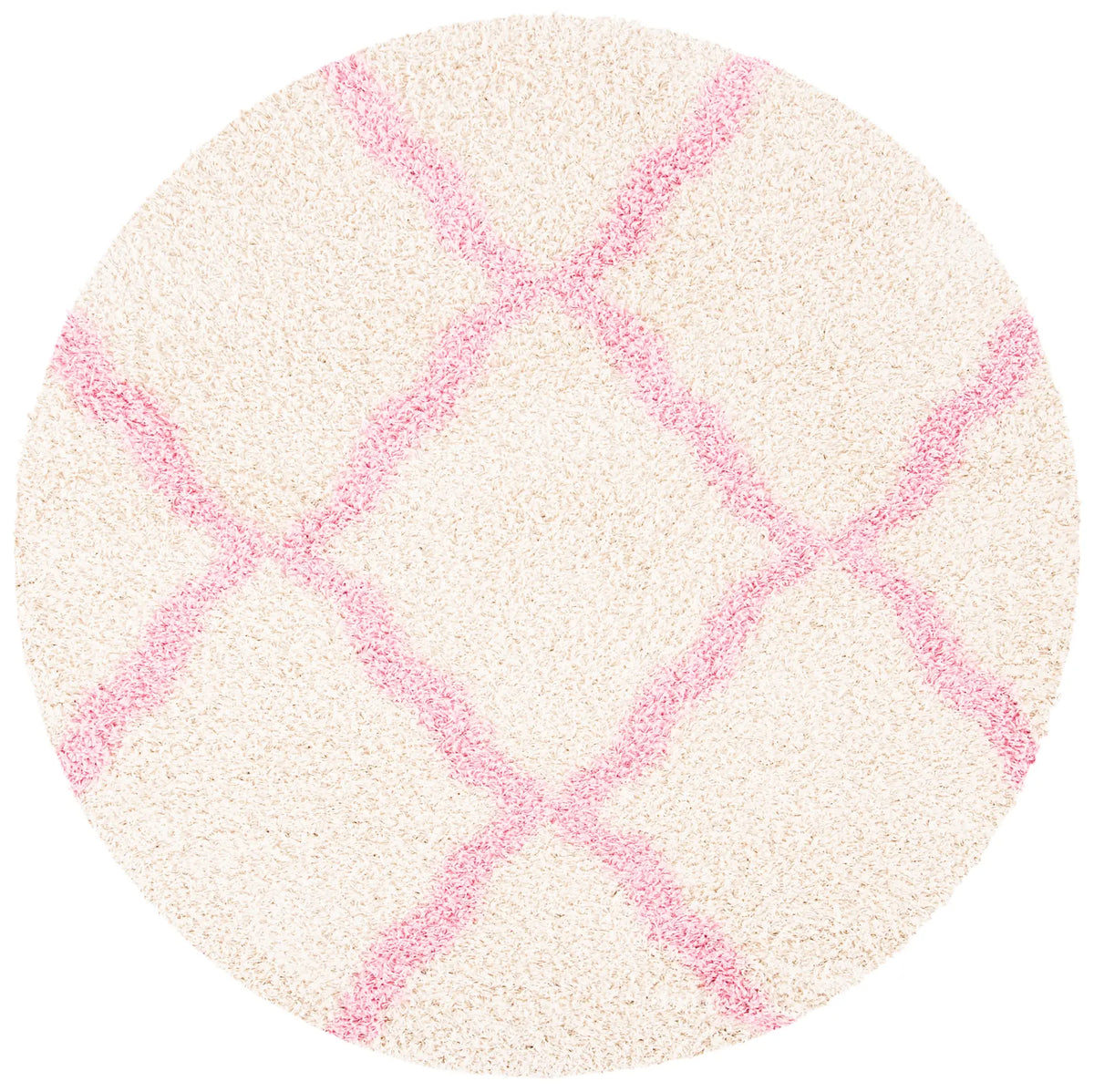 Safavieh Sgd-Dallas Shag 6'-0" x 6'-0" Rug in Ivory / Light Pink