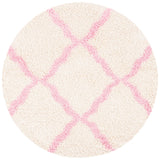 Safavieh Sgd-Dallas Shag 6'-0" x 6'-0" Rug in Ivory / Light Pink