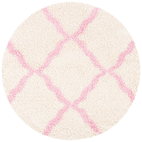 Safavieh Sgd-Dallas Shag 6'-0" x 6'-0" Rug in Ivory / Light Pink