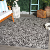 Safavieh Courtyard 5'-3" x 7'-7" Rug in Black / Light Grey