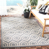 Safavieh Courtyard 5'-3" x 7'-7" Rug in Anthracite / Beige