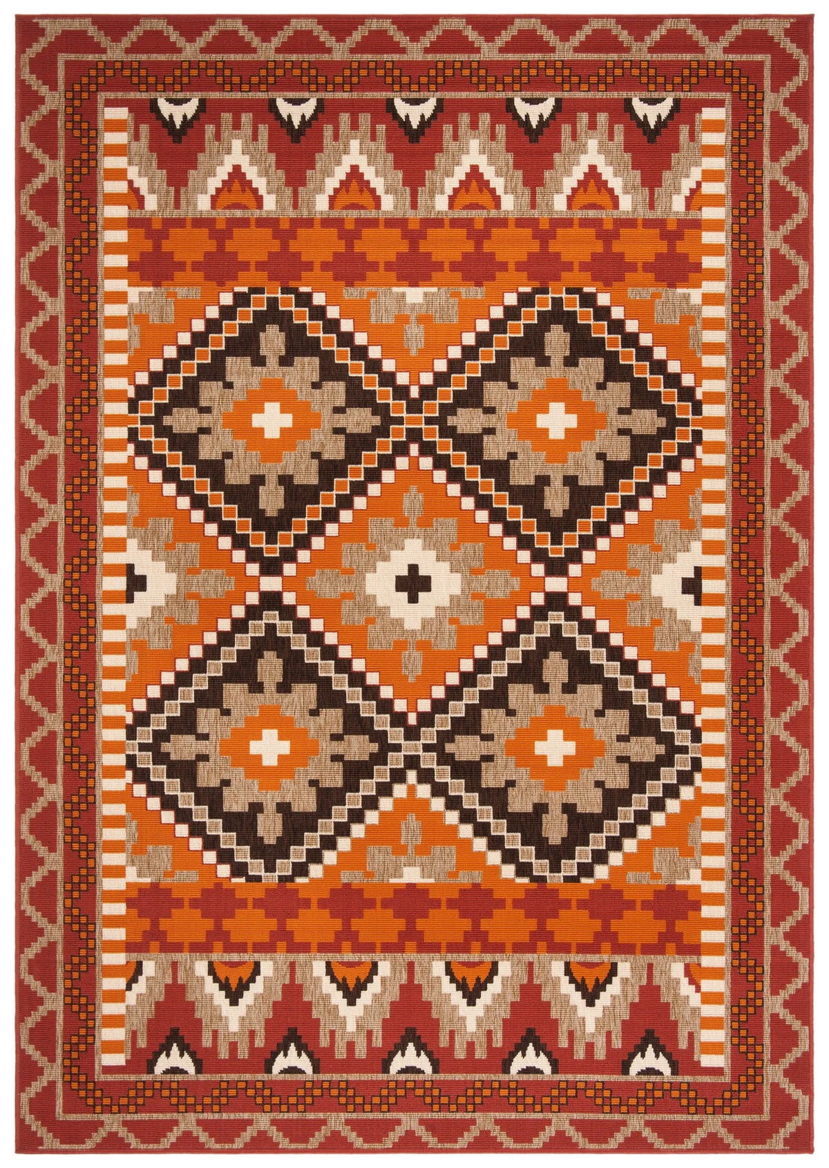 Safavieh Veranda 4'-0" x 5'-7" Rug in Rust / Red
