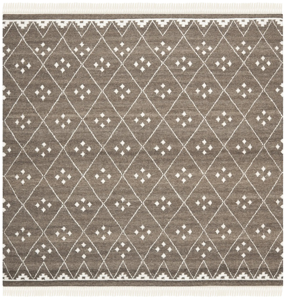 Safavieh Natural Kilim 7'-0" x 7'-0" Rug in Brown / Ivory