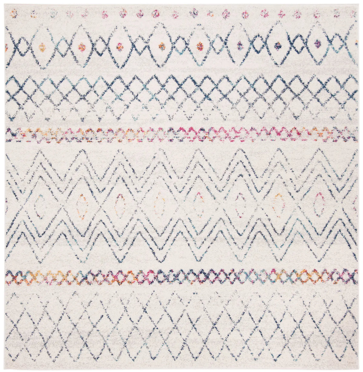 Safavieh Madison 700 6'-7" x 6'-7" Rug in Ivory / Dark Blue