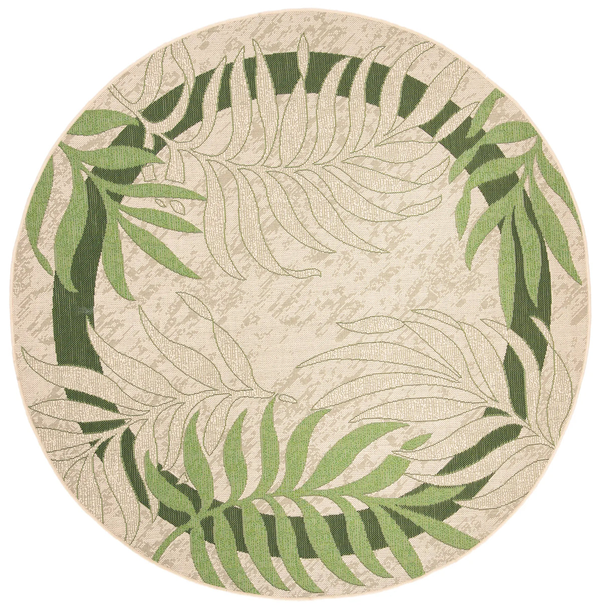 Safavieh Courtyard 6'-7" x 6'-7" Rug in Cream / Green