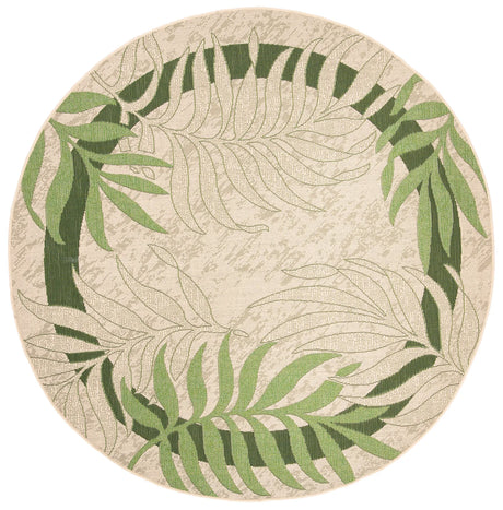 Safavieh Courtyard 6'-7" x 6'-7" Rug in Cream / Green