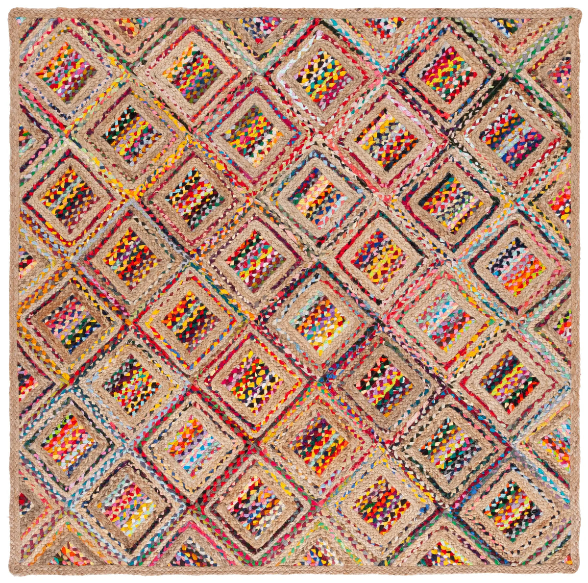 Safavieh Cape Cod 6'-0" x 6'-0" Rug in Natural / Red