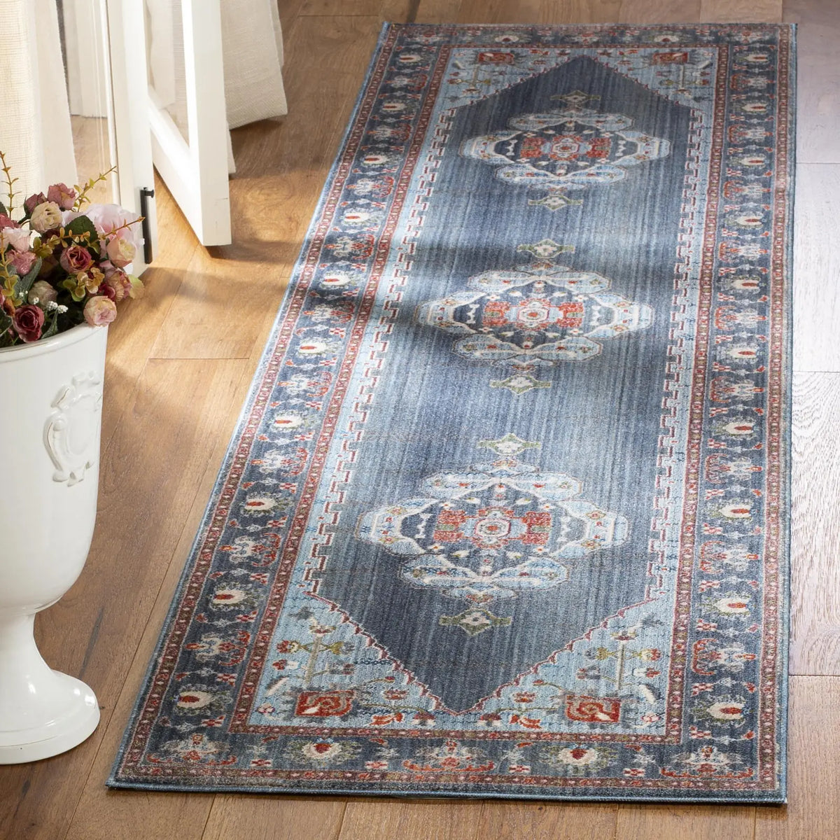 Safavieh Vintage Persian 2'-2" x 12'-0" Rug in Blue / Light Blue