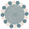 Safavieh Braided 3'-0" x 3'-0" Rug in Turquoise / Peach