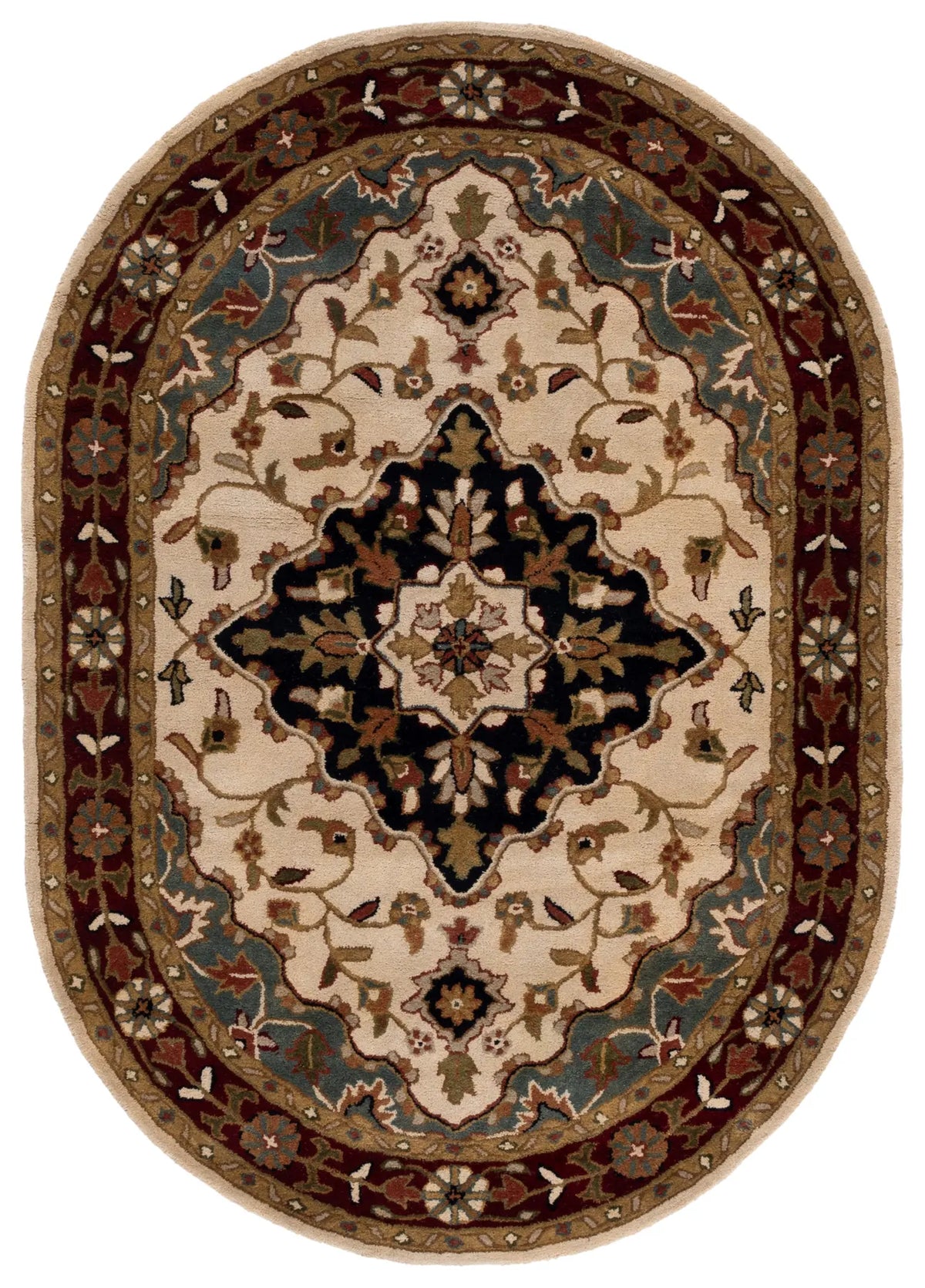 Safavieh Heritage 4'-6" x 6'-6" Rug in Ivory / Red