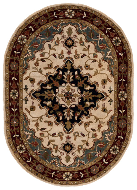 Safavieh Heritage 4'-6" x 6'-6" Rug in Ivory / Red