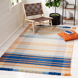 Safavieh Striped Kilim 4'-0" x 6'-0" Rug in Beige / Blue