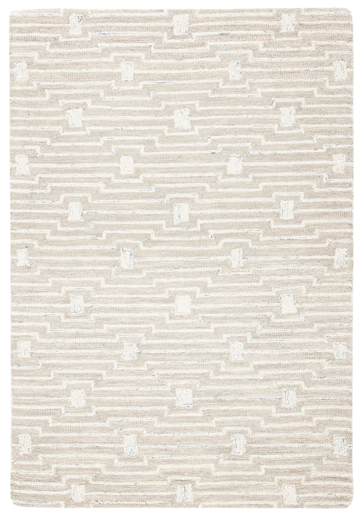 Safavieh Micro-Loop 4'-0" x 6'-0" Rug in Light Grey / Ivory