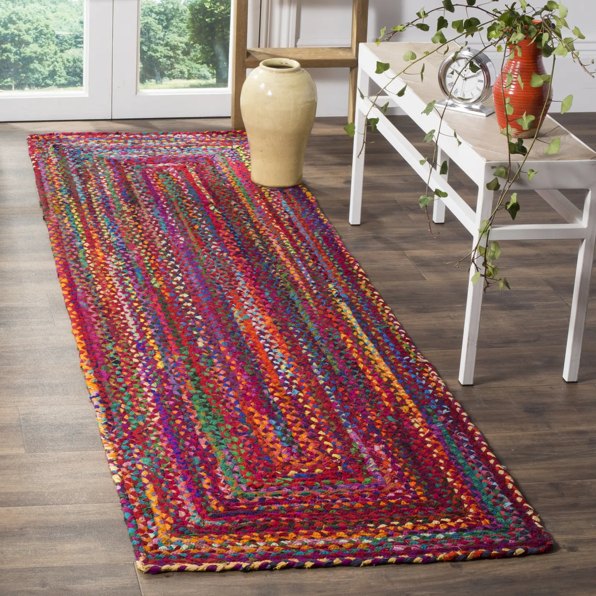 Safavieh Braided 2'-3" x 10'-0" Rug in Red / Multi
