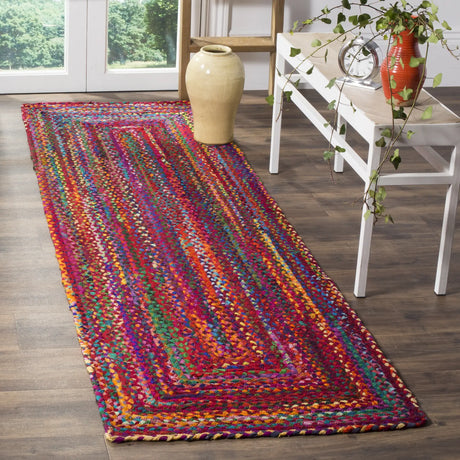 Safavieh Braided 2'-3" x 10'-0" Rug in Red / Multi