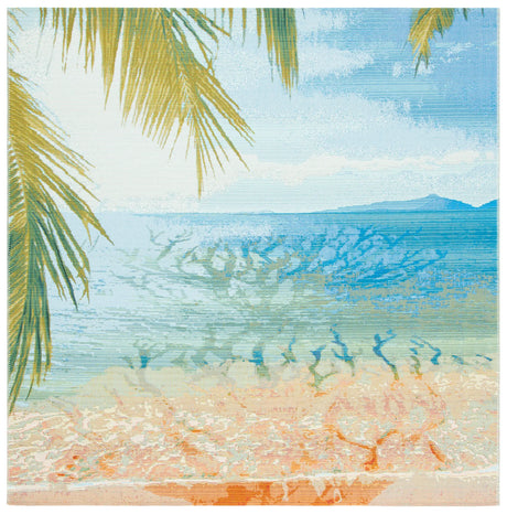 Safavieh Barbados 500 6'-6" x 6'-6" Rug in Gold / Blue