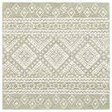 Safavieh Micro-Loop 5'-0" x 5'-0" Rug in Sage / Ivory