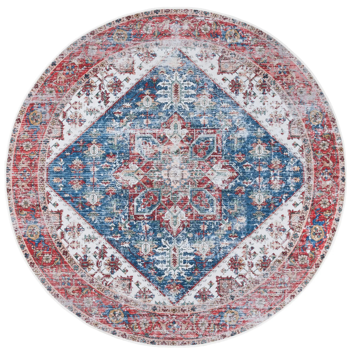 Safavieh Tucson 5'-0" x 5'-0" Rug in Blue / Red