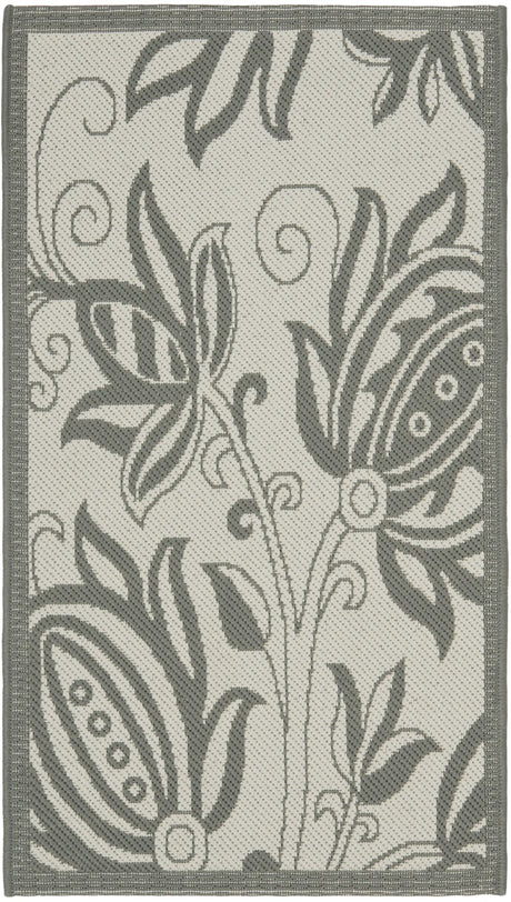 Safavieh Courtyard 2'-0" x 3'-7" Rug in Light Grey / Anthracite