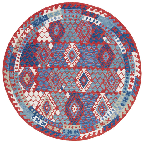 Safavieh Aspen 7'-0" x 7'-0" Rug in Red / Blue