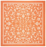 Safavieh Courtyard 6'-7" x 6'-7" Rug in Terracotta / Natural