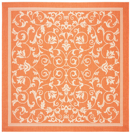 Safavieh Courtyard 6'-7" x 6'-7" Rug in Terracotta / Natural