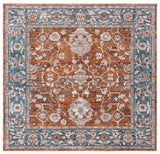 Safavieh Heirloom 700 6'-3" x 6'-3" Rug in Rust / Blue