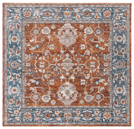 Safavieh Heirloom 700 6'-3" x 6'-3" Rug in Rust / Blue