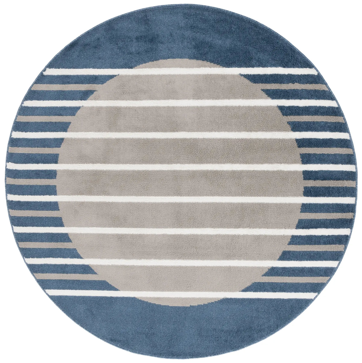 Safavieh Pyramid 6'-7" x 6'-7" Rug in Grey / Ivory Navy