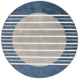 Safavieh Pyramid 6'-7" x 6'-7" Rug in Grey / Ivory Navy