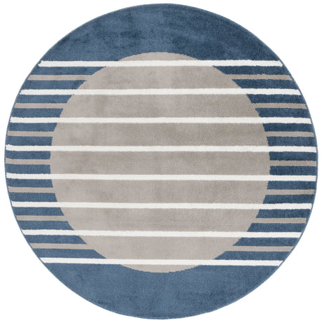 Safavieh Pyramid 6'-7" x 6'-7" Rug in Grey / Ivory Navy