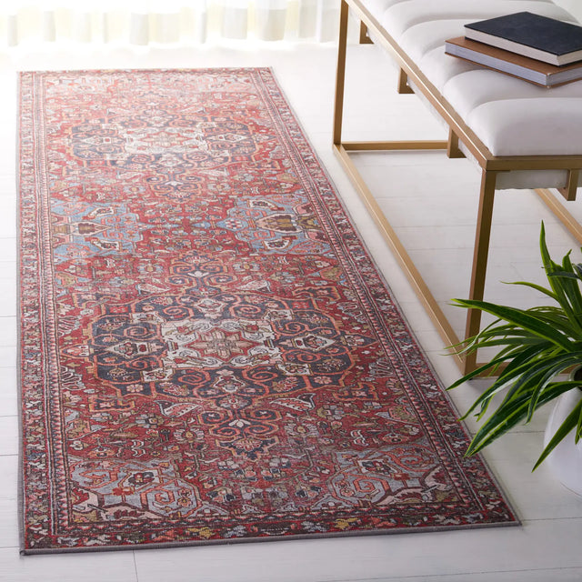 Safavieh Tucson 2'-6" x 8'-0" Rug in Red / Navy
