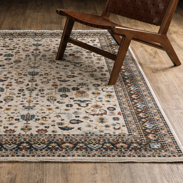 Oriental Weavers Sphinx ELIANA ELI02 Beige Floral Rugs - angle/detail